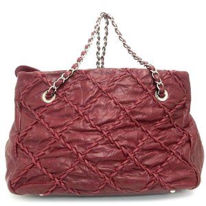 Chanel Red Quilted Lambskin Leather Ultimate Stitch Flap Bag